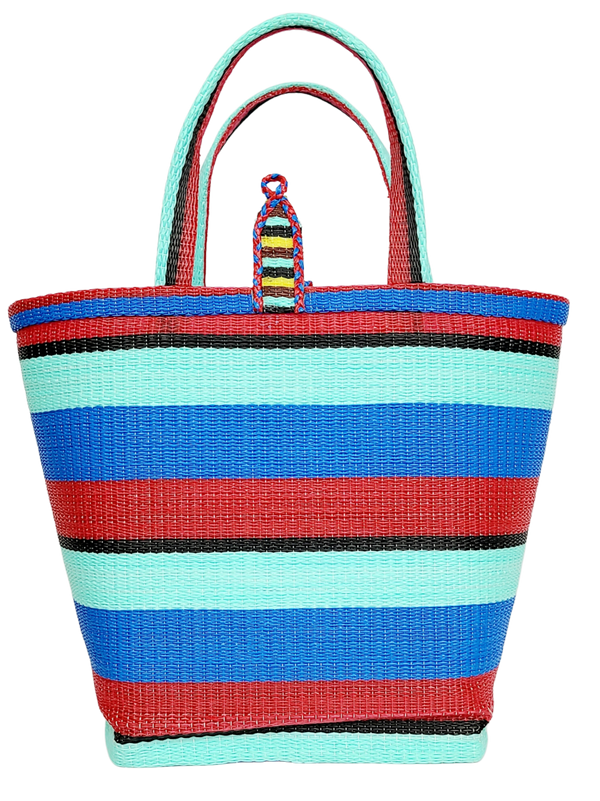 Handwoven Plastic Tote - April