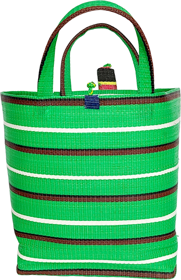 Handwoven Plastic Tote -Green